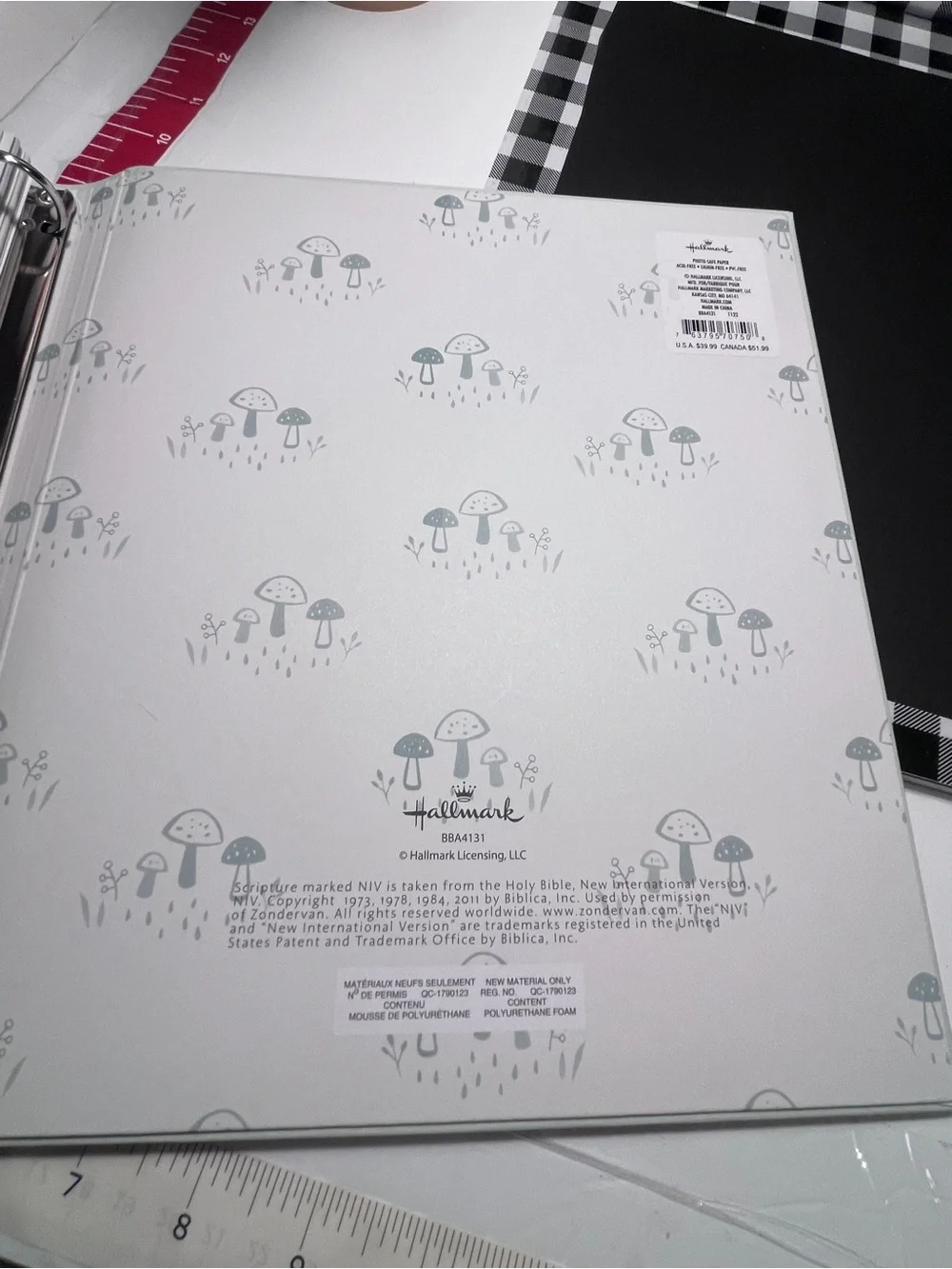 Hallmark Baby Book first five years in Soft Mint with Pink Lamb